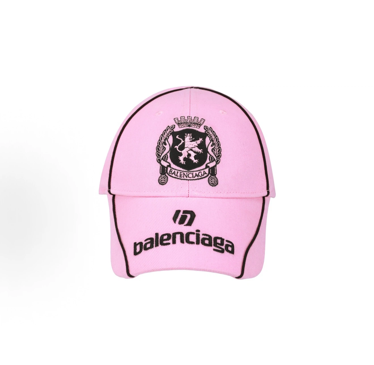 Balenciaga Racing Crest Embroidered Baseball Cap Unisex Pink