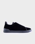 Black Velvet Triple Stitch Sneakers